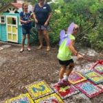 Mosaic hopscotch at Heathcote Children's Garden