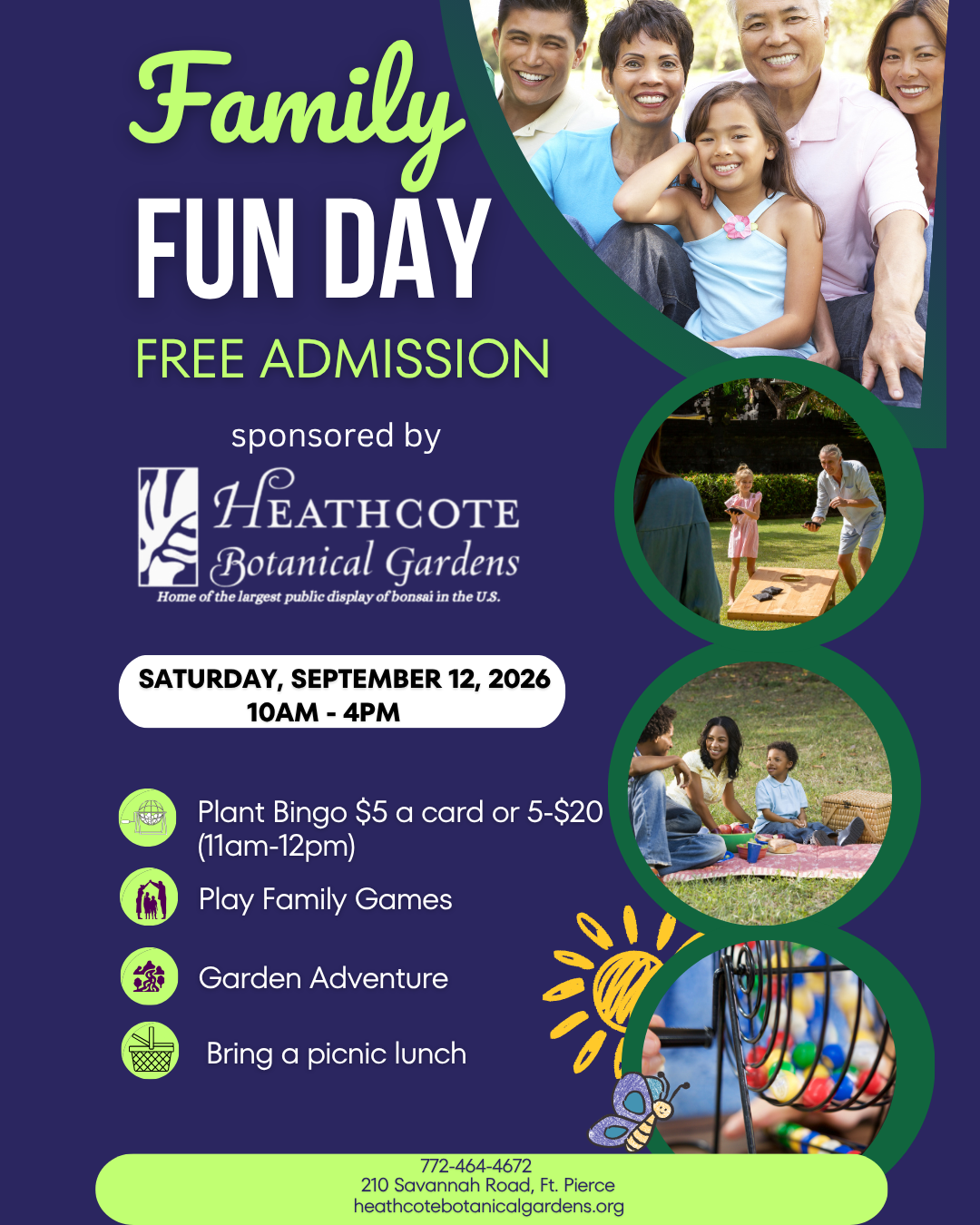 Family Fun Day at Heathcote Botanical Gardens September 12th