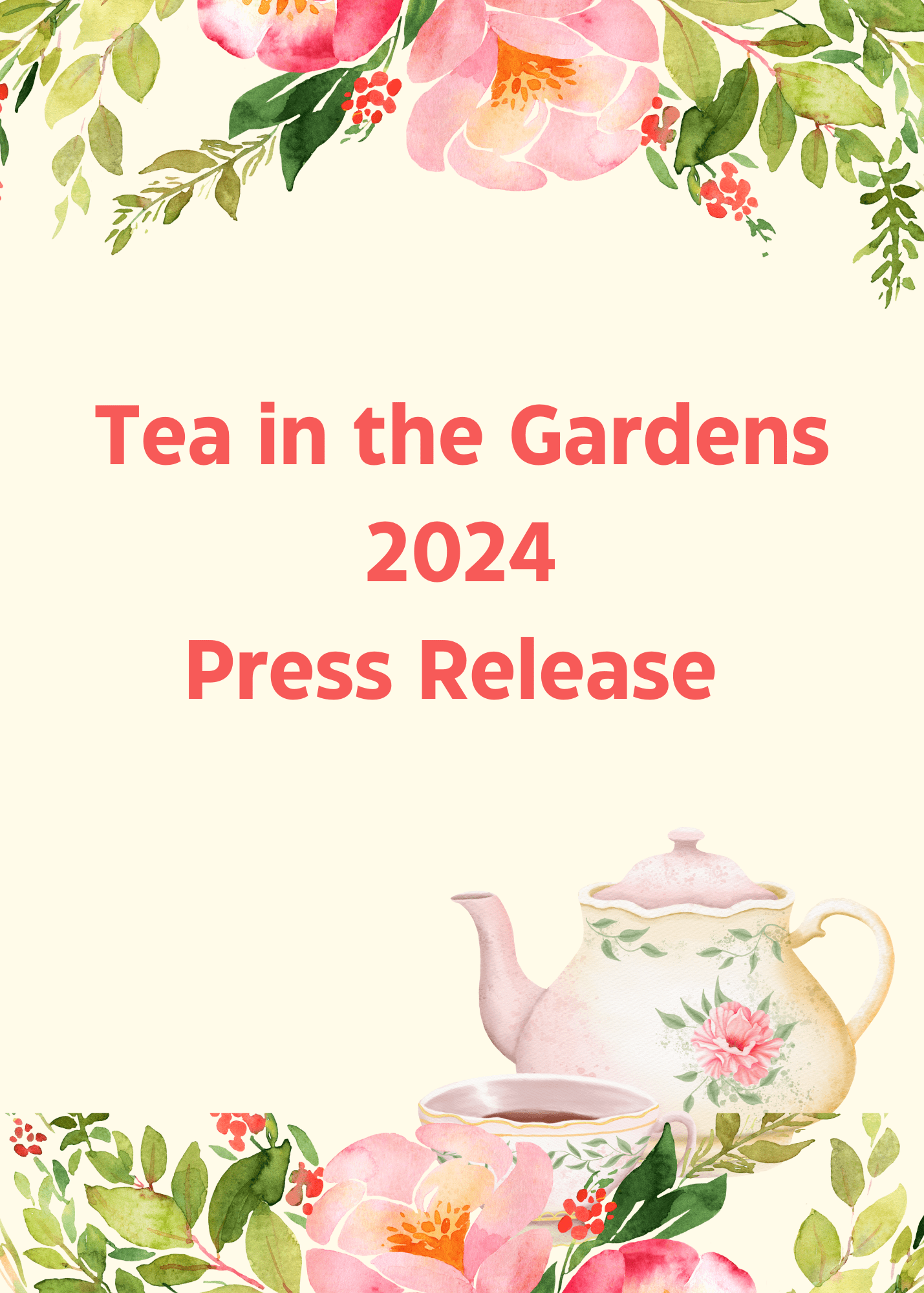 Tea in the Gardens 2024 Press Release