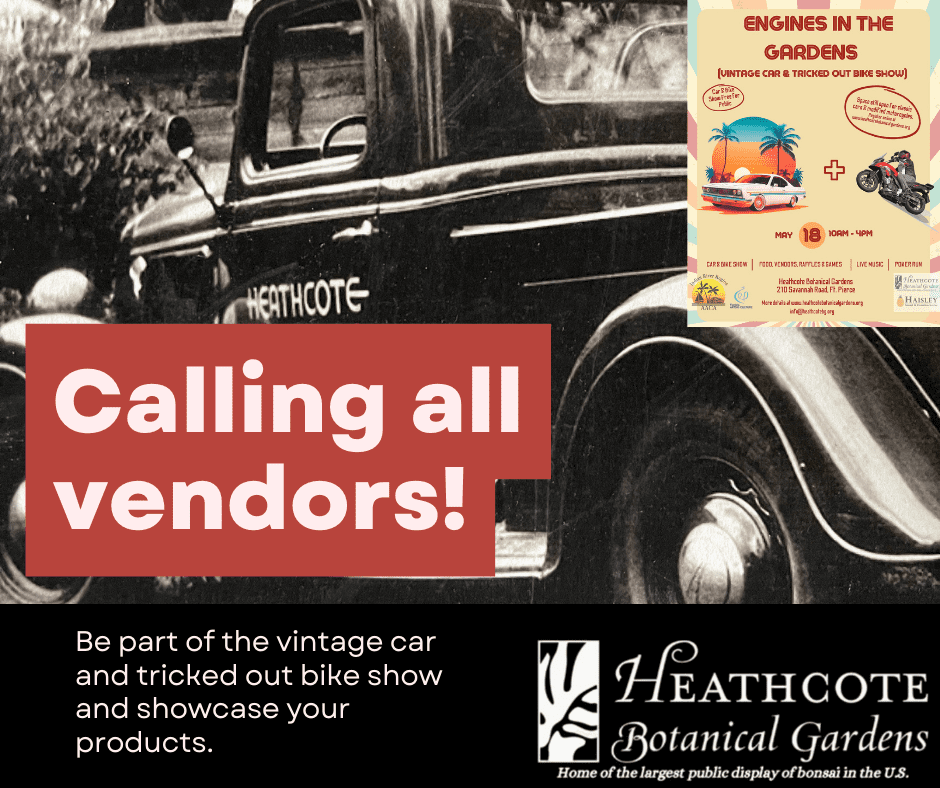 Call for Vendors for Heathcote's Engines in the Garden