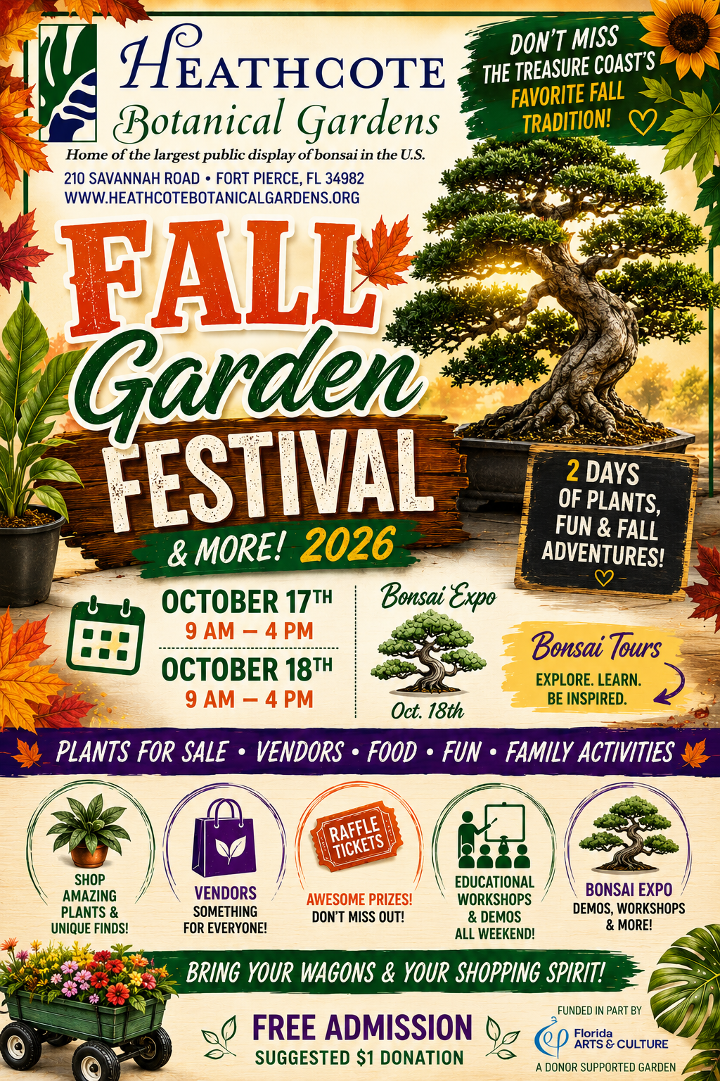 Heathcote's Fall Garden Festival 2026 October 17th and 18th 2026. Plants, education, vendors and more