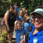 Robert Pike and Camp Riverbend touring the gardens.