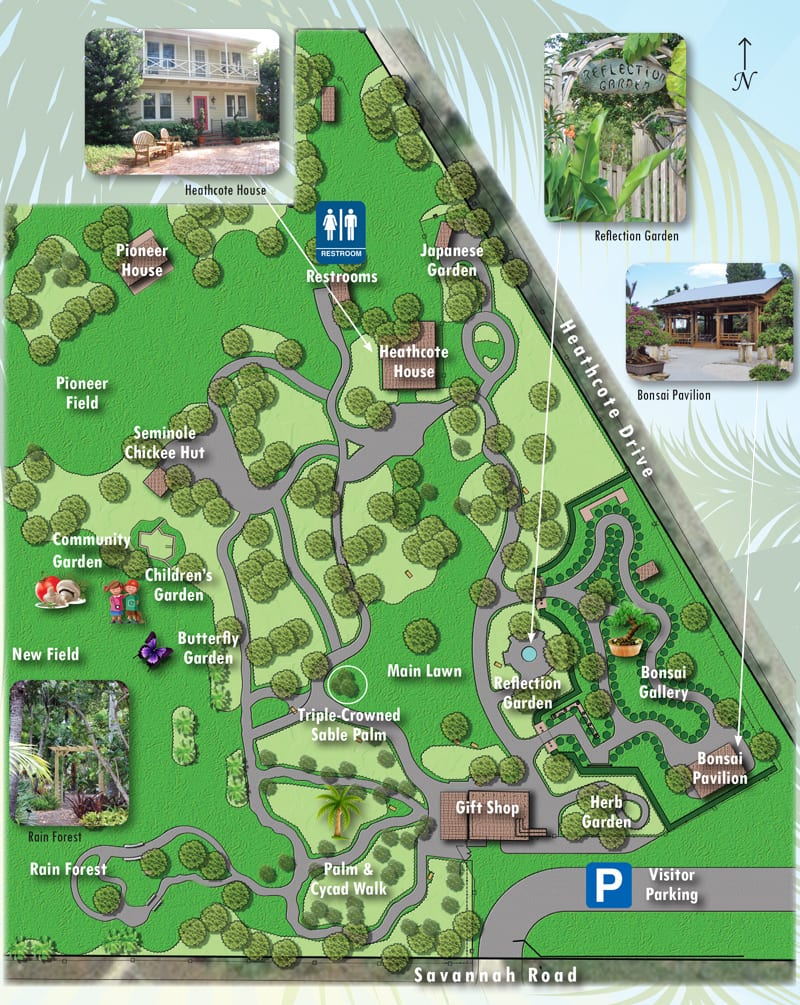 Map of Exhibits - Heathcote Botanical Gardens